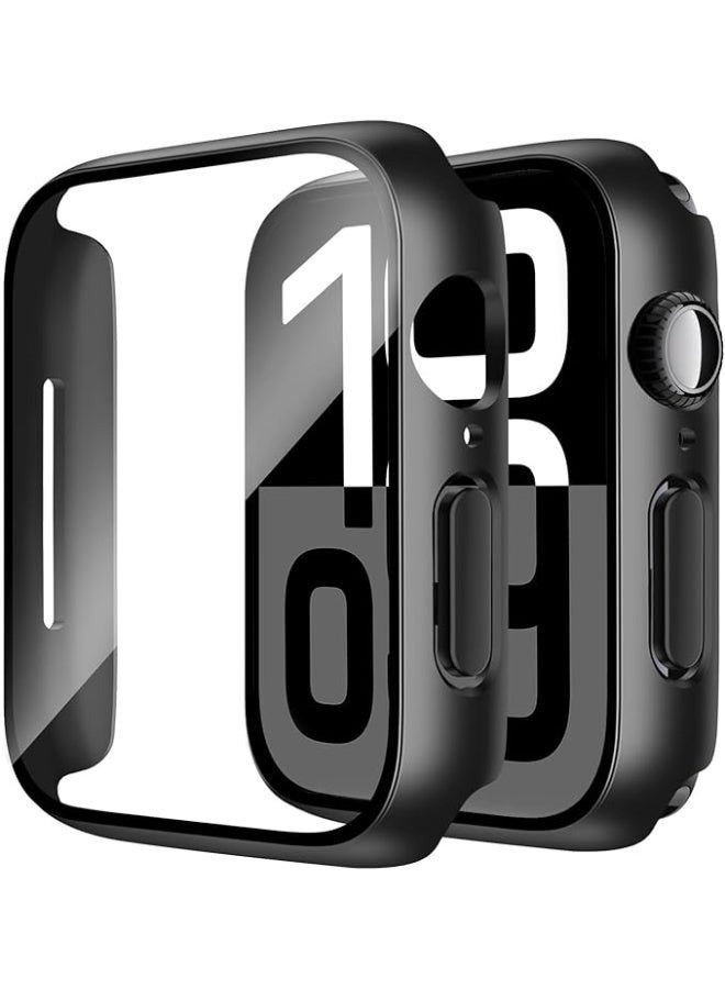 Hard Case for Apple Watch Series 11/10 42mm, with PC Tempered Glass Screen Protector, [Scratch-Resistant] [Overall Protection] Slim Cover for iWatch S11 / S10 42mm, Black - Image 1